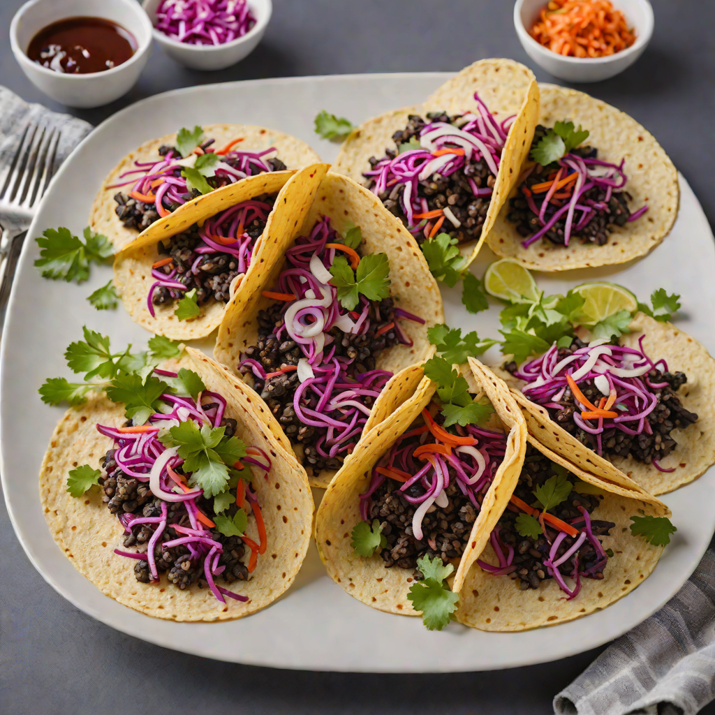 Sautéed Blue Corn Tortilla Tacos with Spiced Red Slaw