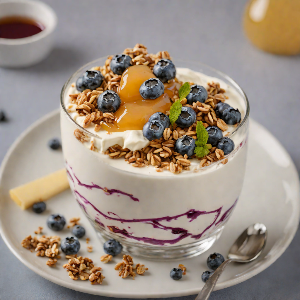 Blueberry-Infused Yogurt Parfait with Honey and Granola