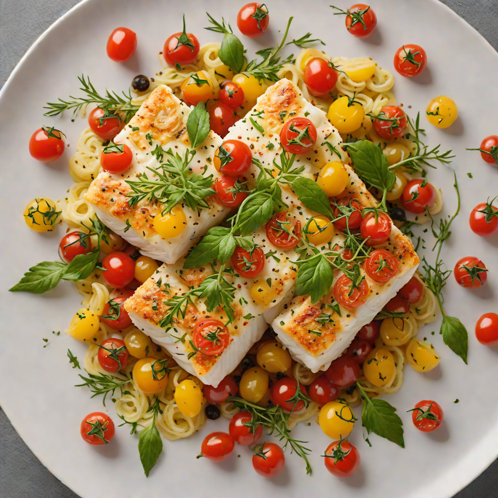 Baked Italian Herb-Seasoned Cod with Cherry Tomatoes