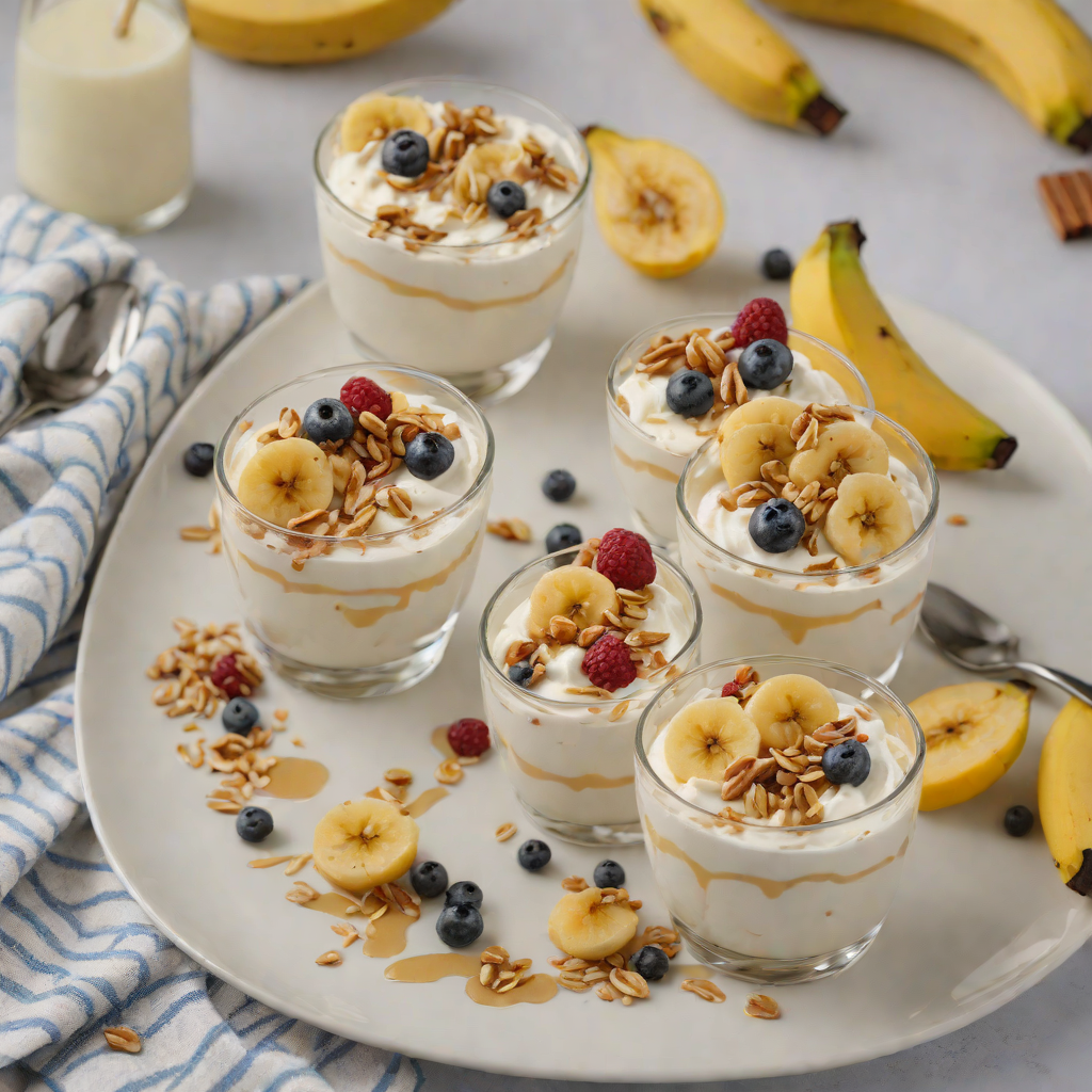 No-Bake Banana Oat Yogurt Parfaits with Honey Drizzle