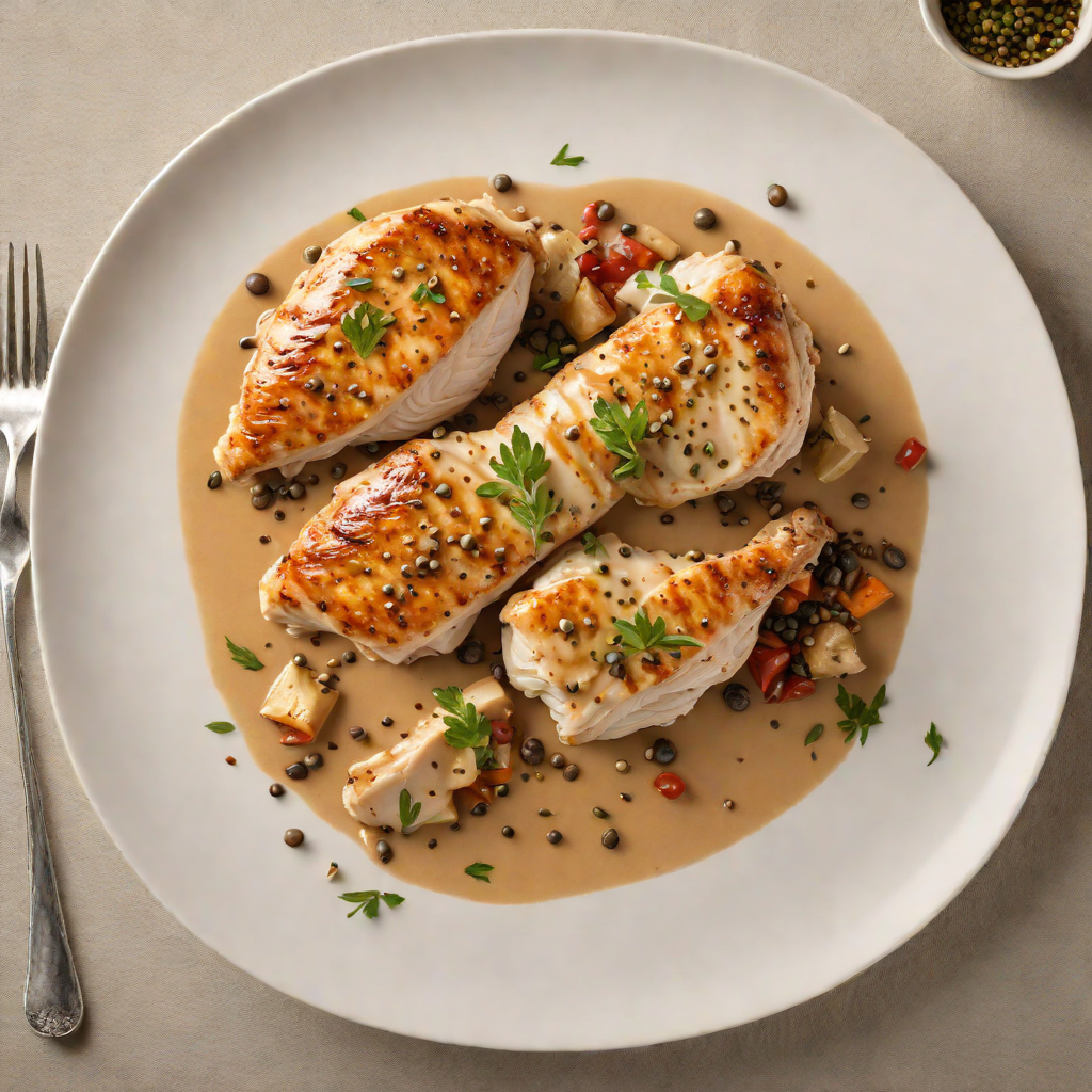 Pan-Seared Chicken with Fourth Peppercorn Sauce