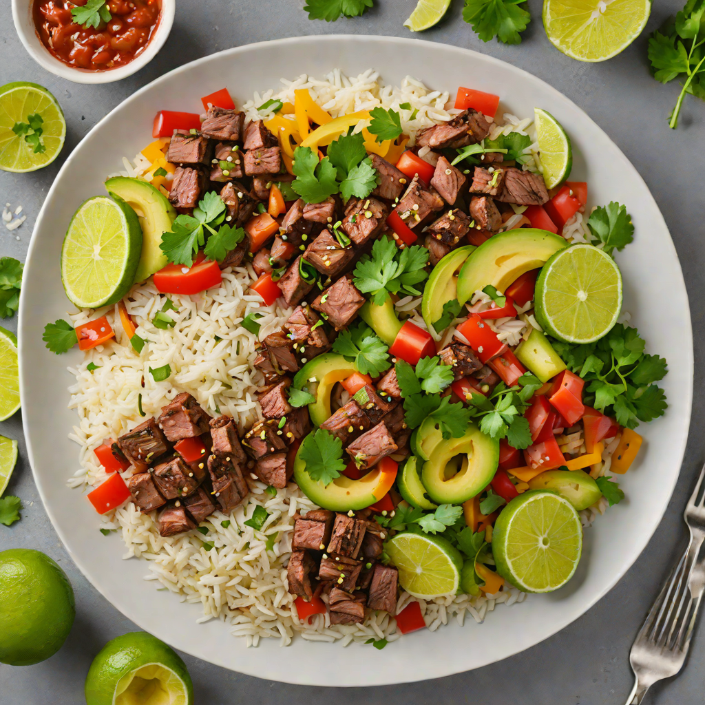Tex-Mex Grilled Beef Fajita Bowls with Cilantro Lime Rice