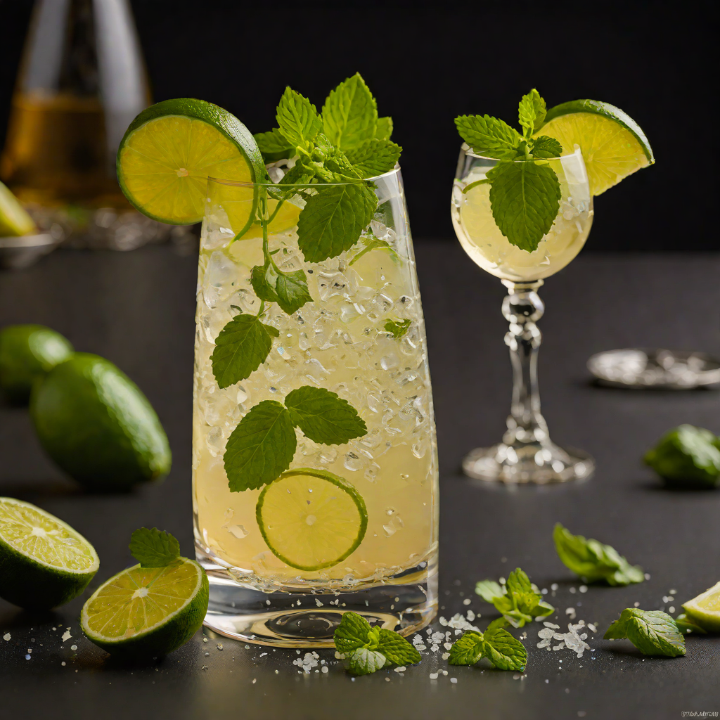 Cachaça Lime Cocktail with Fresh Mint and Sugar