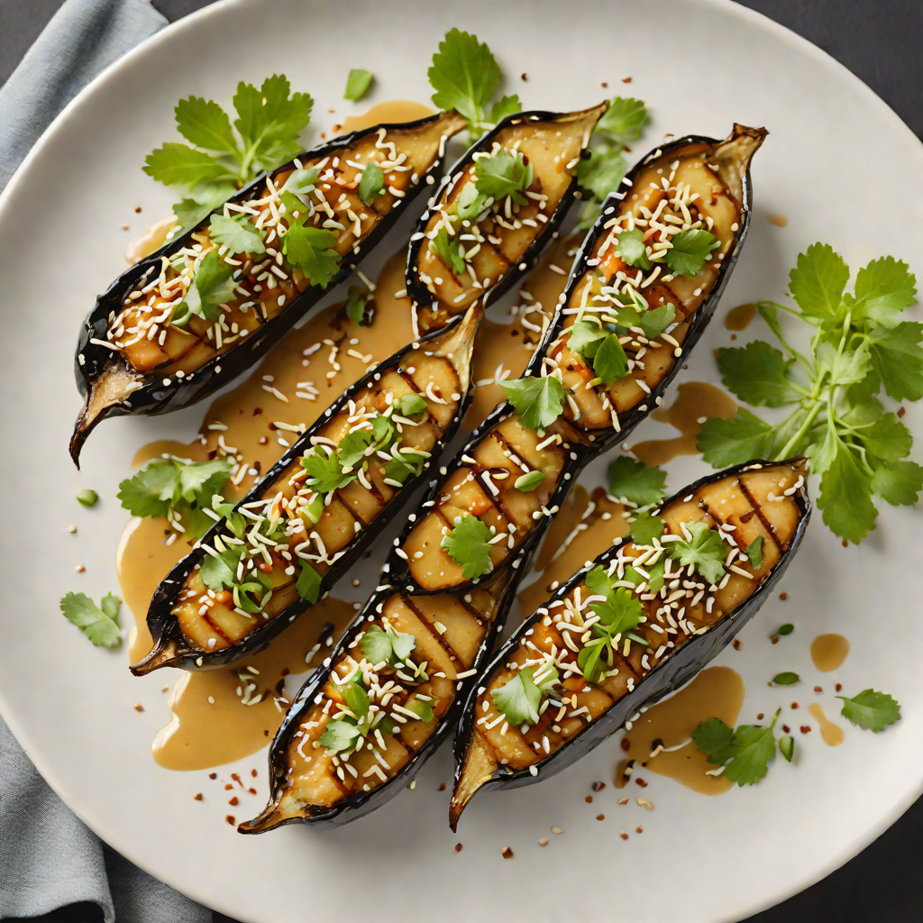 Pan-Seared Miso-Glazed Eggplant with Scallion-Sesame Dressing