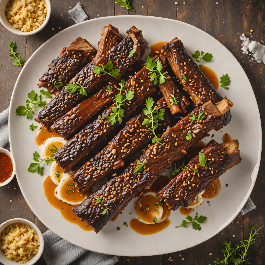 Slow-Cooked Beef Ribs with Garlic and Herb Rub