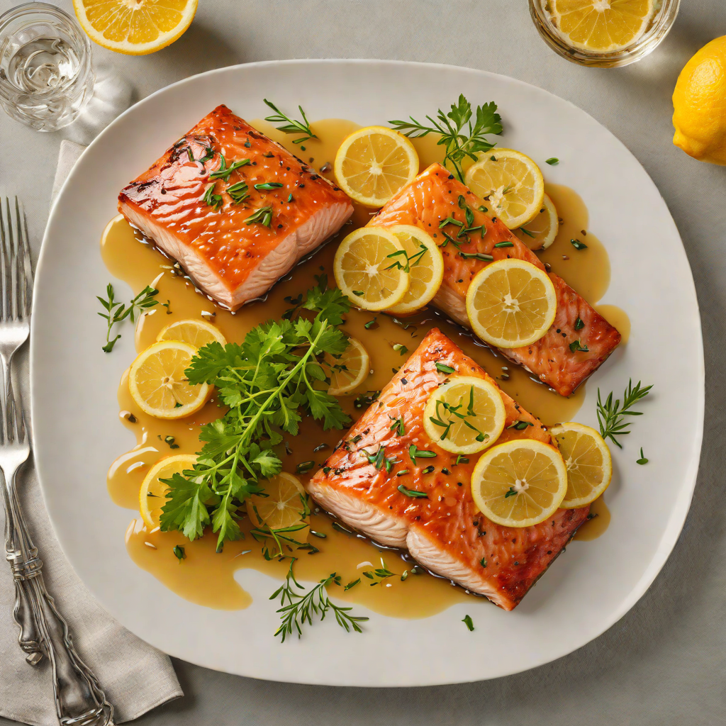 Baked Lemon and Vinegar Glazed Salmon