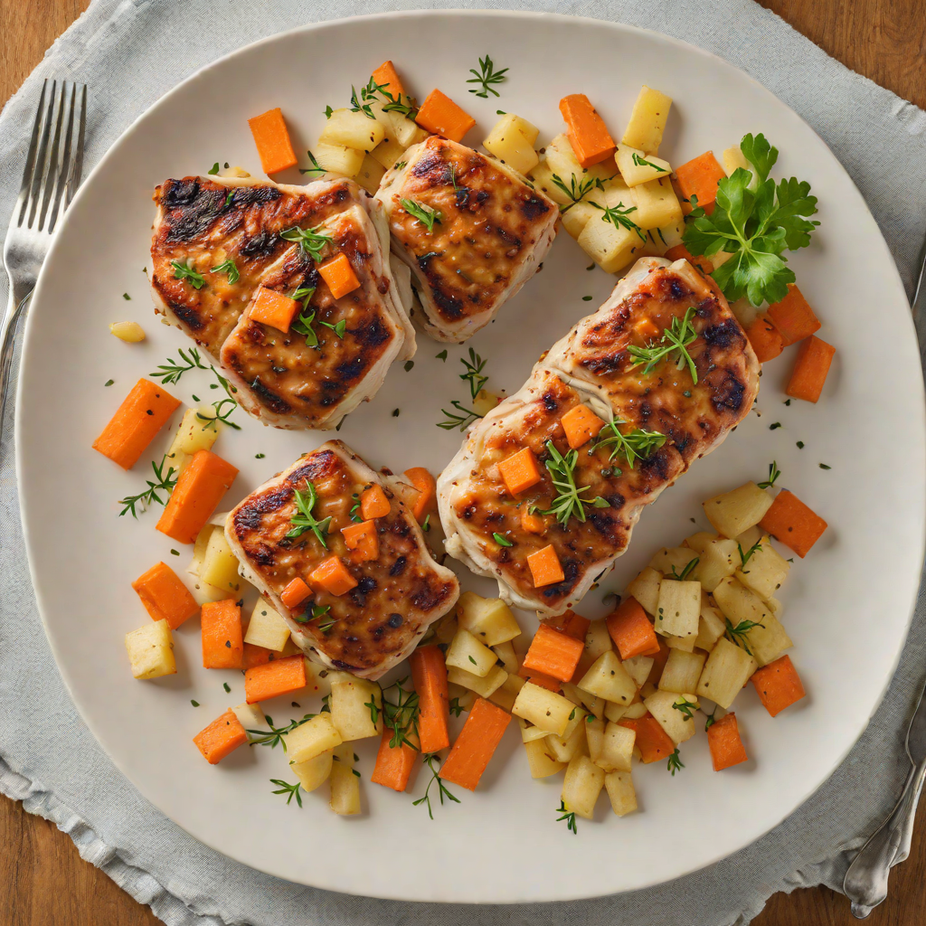 Pan-Seared Chicken Thighs with Roasted Carrot and Parsnip Medley