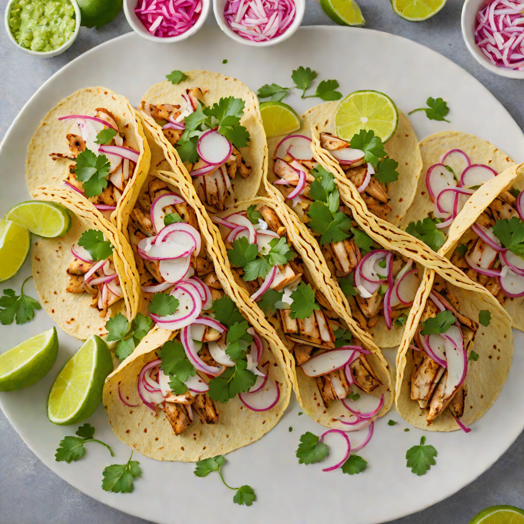 Cilantro-Lime Grilled Chicken Tacos with Pickled Onions