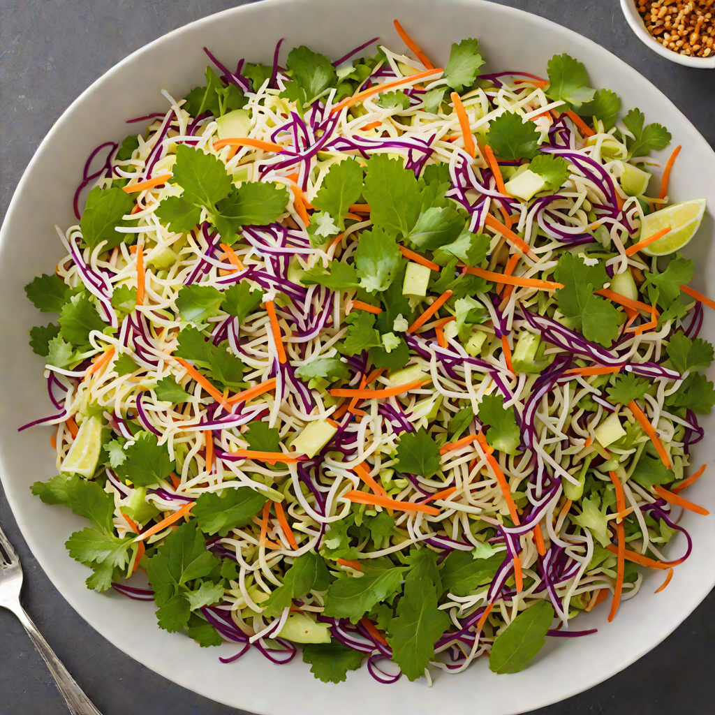 Crisp Asian Slaw with Sesame-Lime Dressing