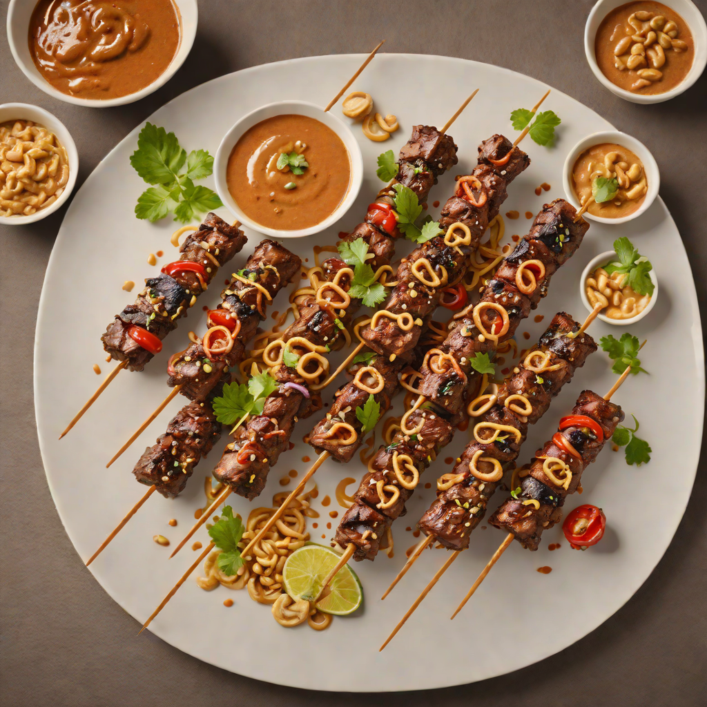 Grilled Maasai-Inspired Beef Skewers with Spiced Peanut Sauce