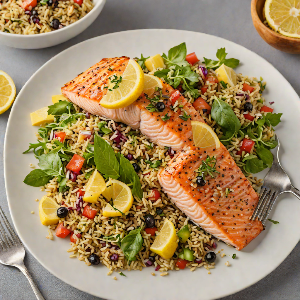 Lemon-Thyme Grilled Salmon with Quinoa Salad