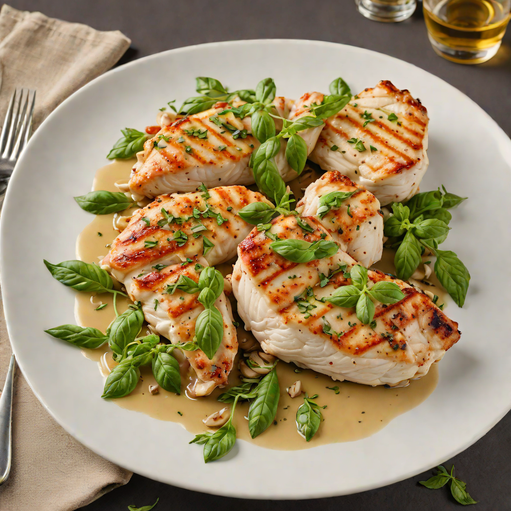 Pan-Seared Chicken with Garlic-Basil Lemon Sauce