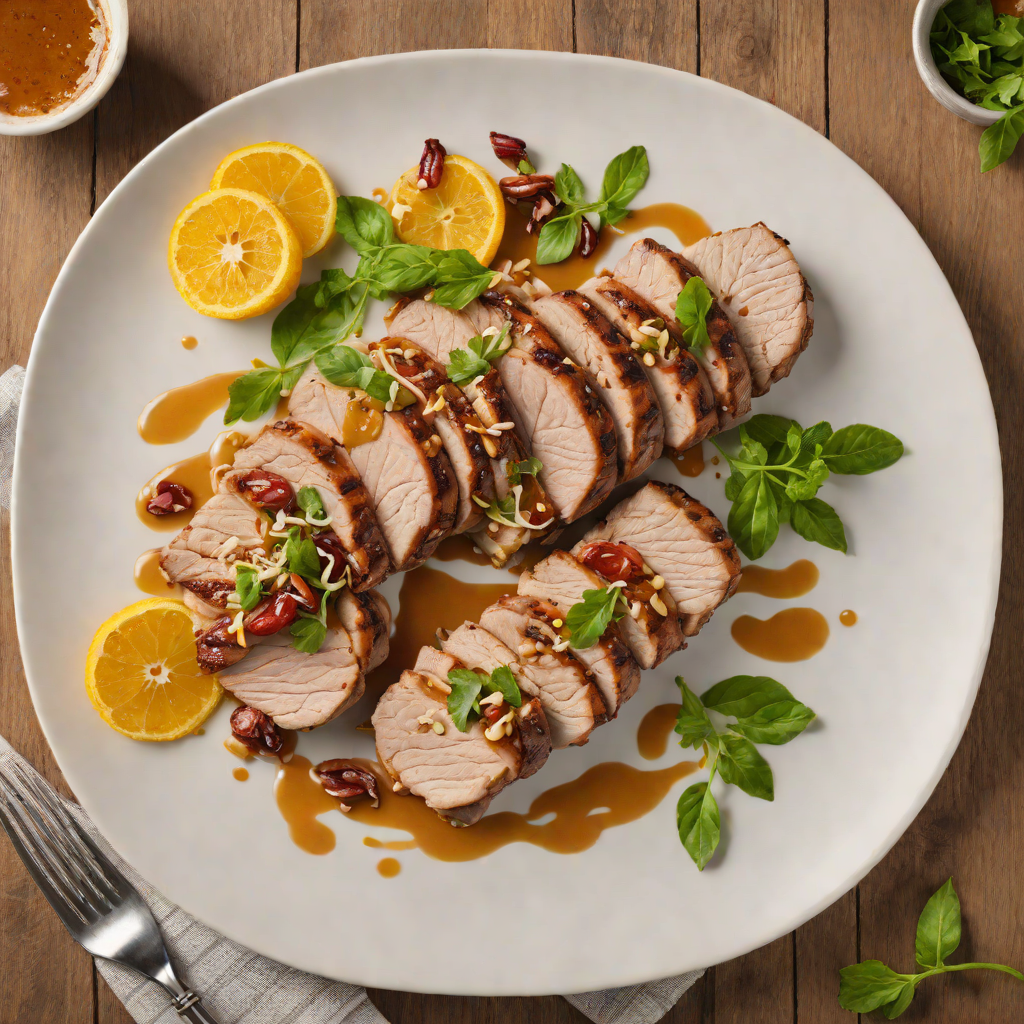 Grilled Citrus-Marinated Pork Tenderloin with Roasted Garlic Sauce