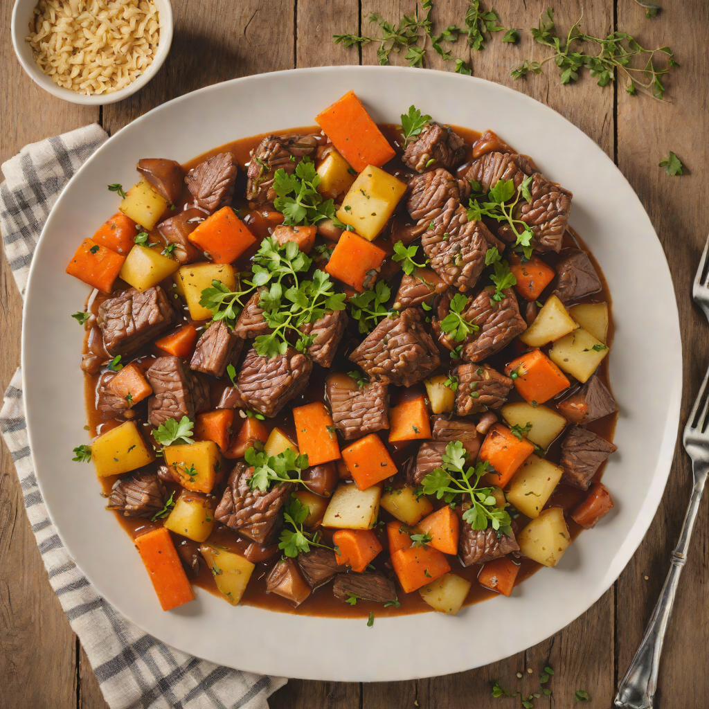 Beer-Braised Beef Stew with Roasted Root Vegetables