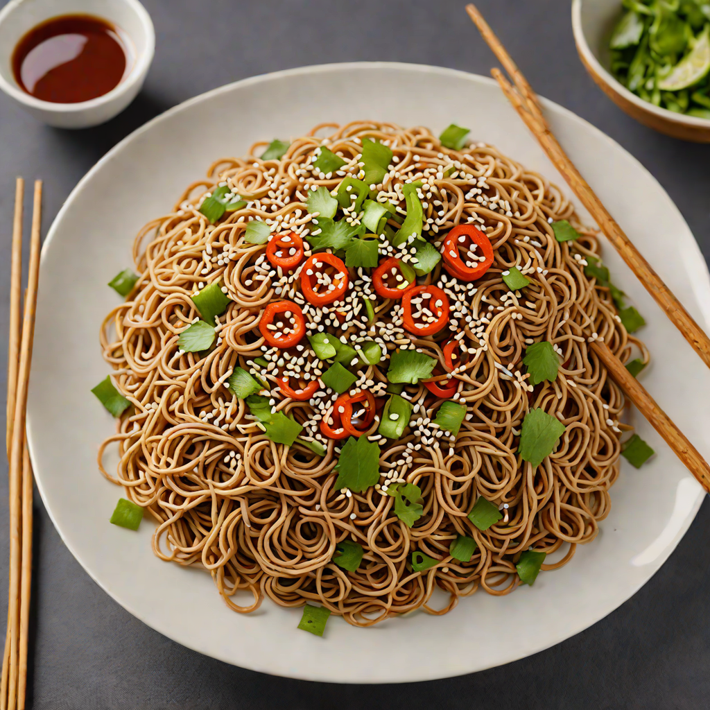 Quick Spicy Soba Noodles with Sesame and Scallions