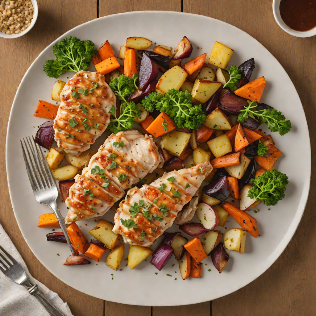 Sautéed Chicken with Maple-Dijon Glaze and Roasted Root Vegetables