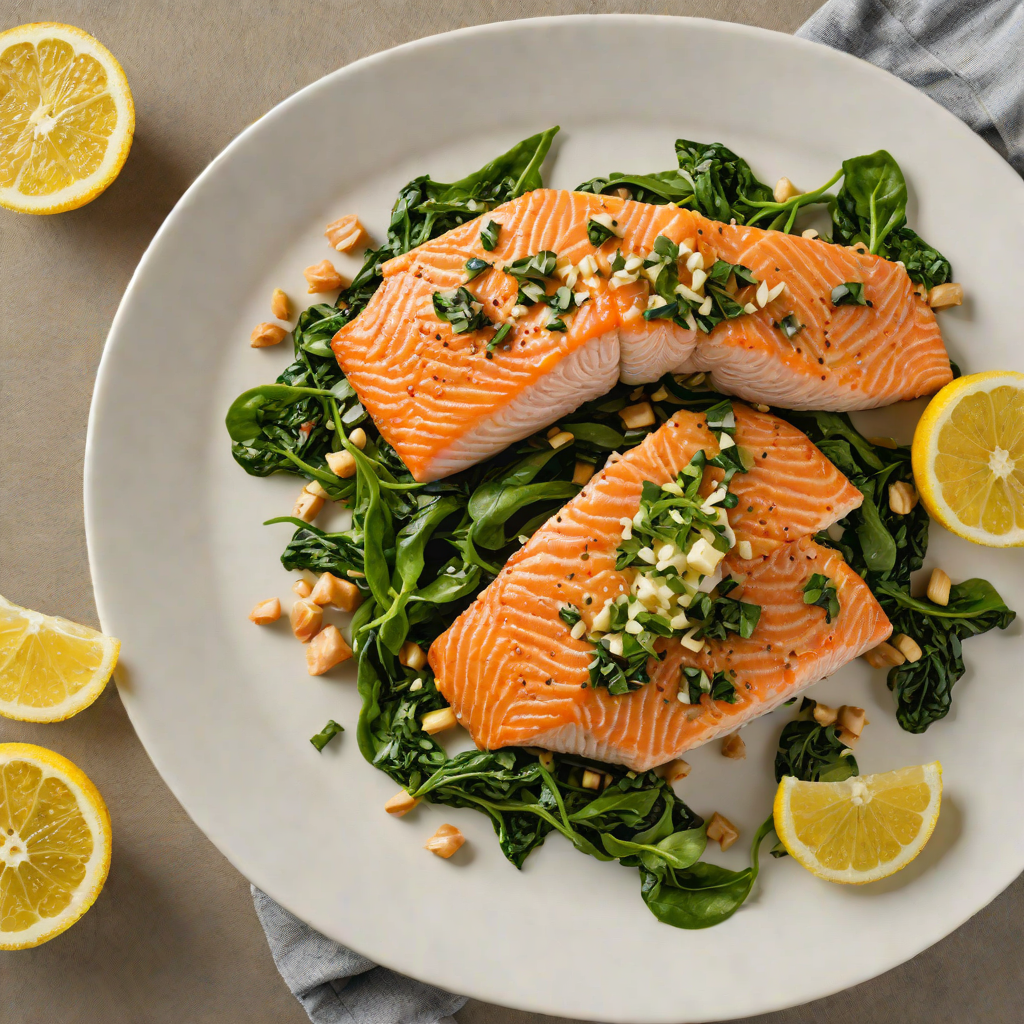 Pan-Seared Salmon with Lemon-Caper Butter and Garlic Spinach