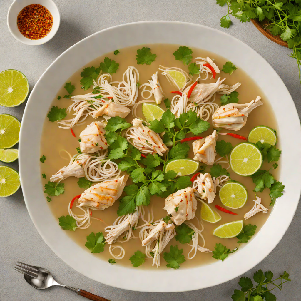 Pho-Inspired Chicken Soup with Fresh Herbs and Lime