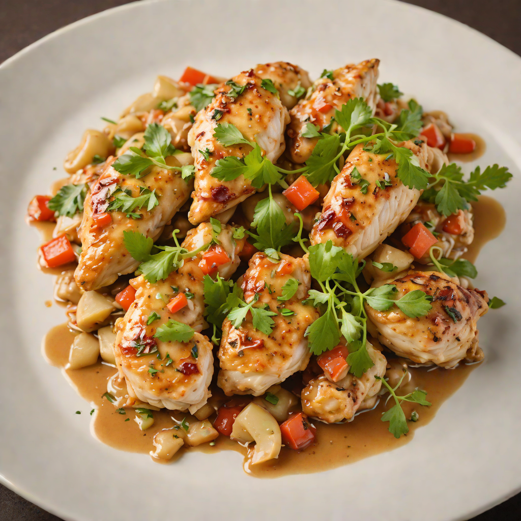 Sautéed Chicken with Integrin-Infused Plectin Sauce