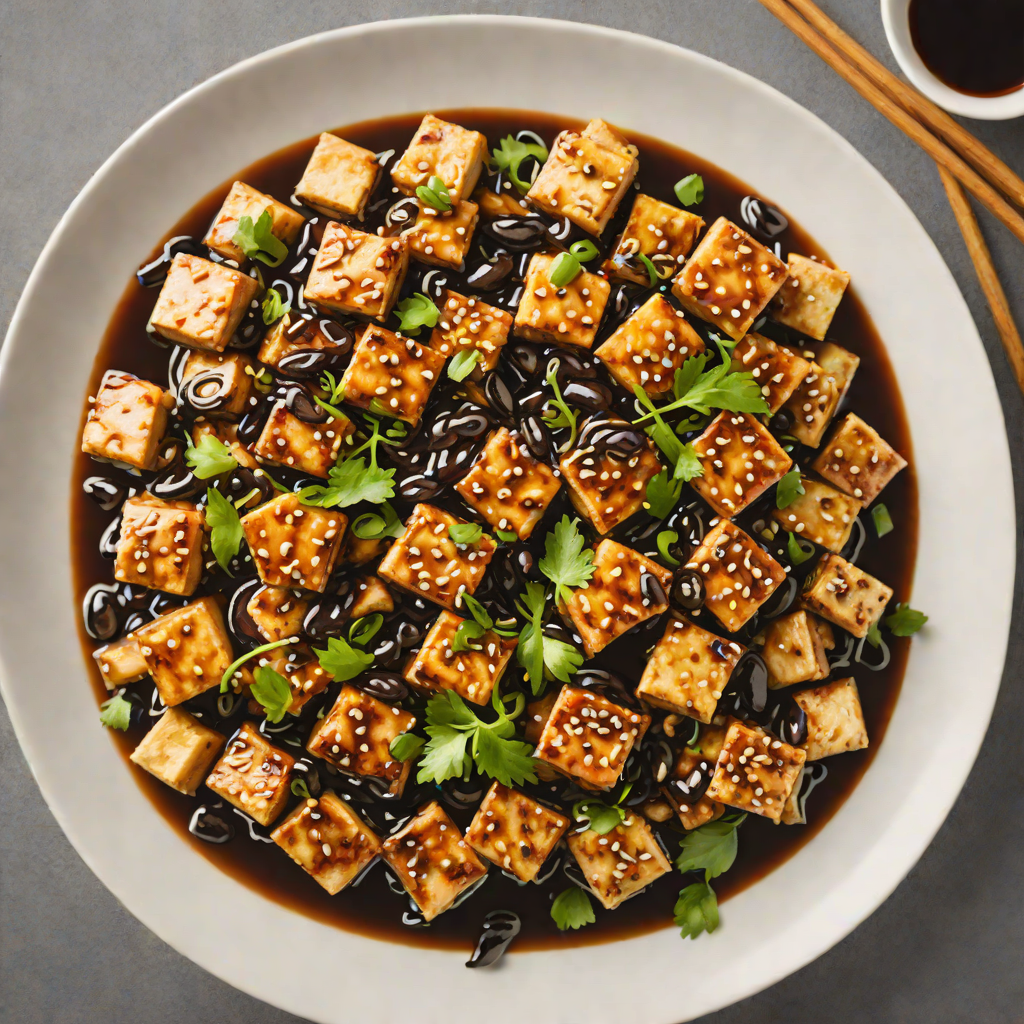 Stir-Fried Tofu with Ginger and Garlic in Black Bean Sauce