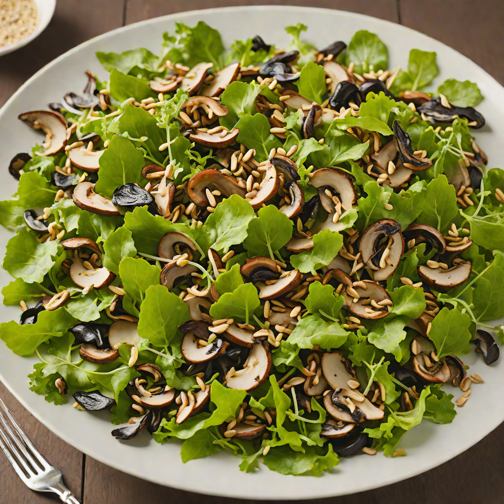 Toasted Pine Nut and Wild Mushroom Salad with Redwood Creek Vinaigrette