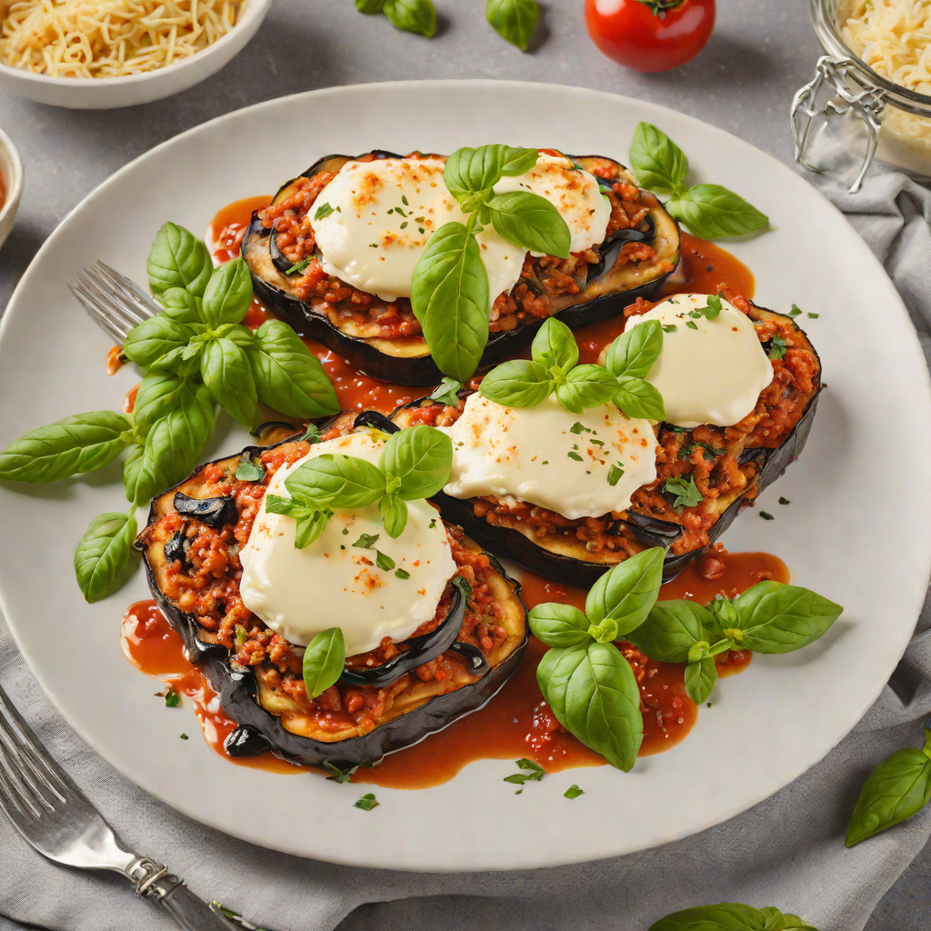 Oven-Baked Eggplant Parmigiana with Mozzarella and Basil
