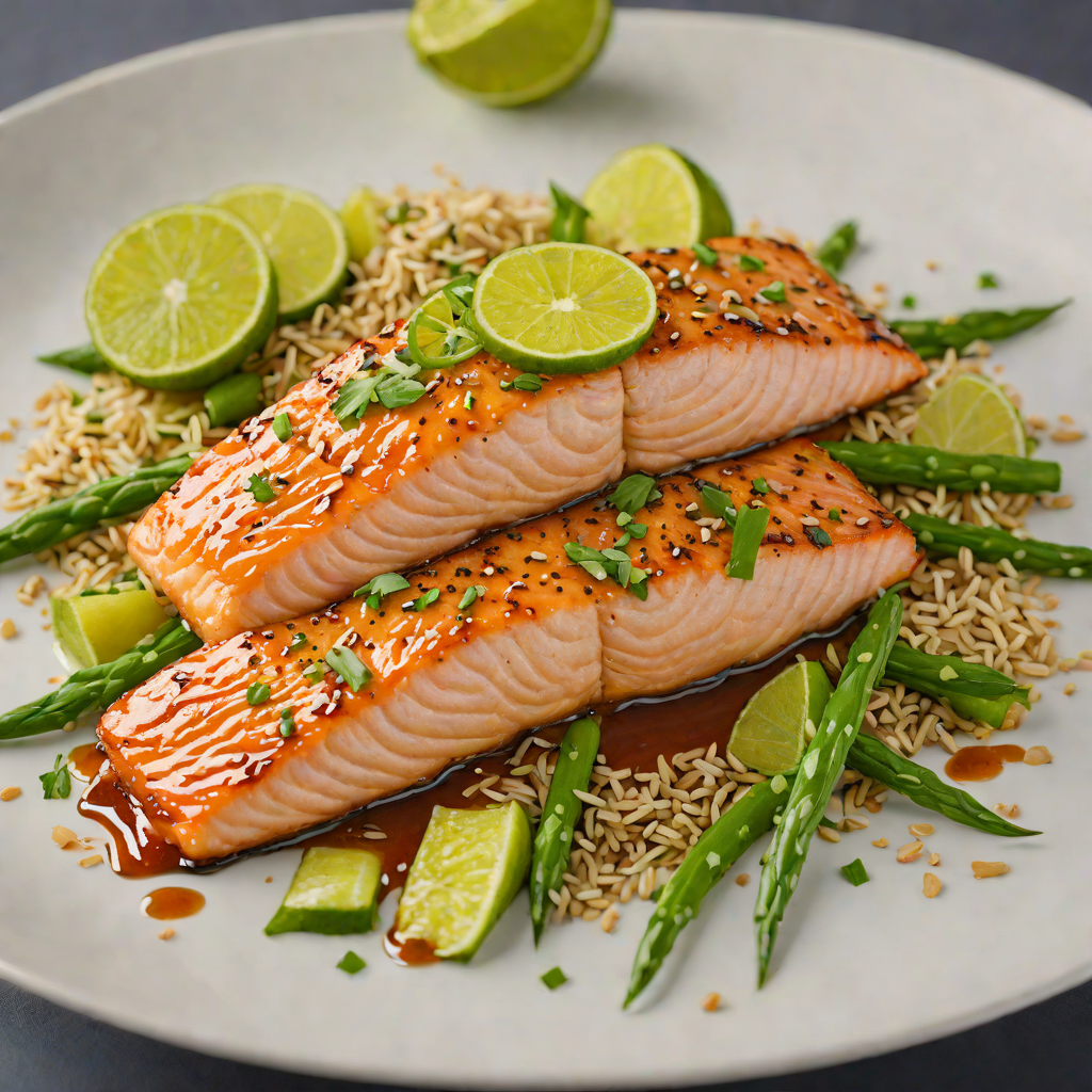 Honey-Lime Glazed Salmon with Sesame and Scallions