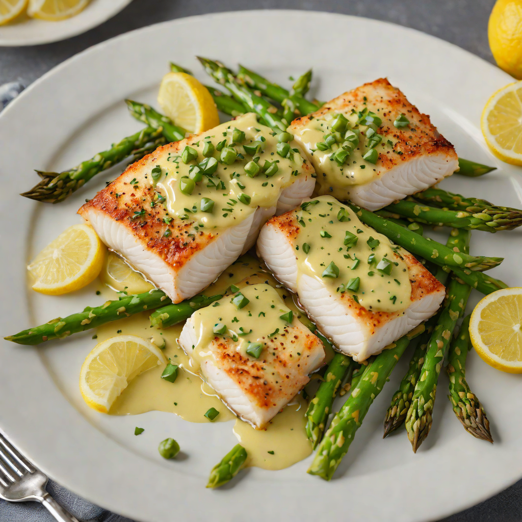 Baked Cod with Lemon-Caper Butter and Asparagus