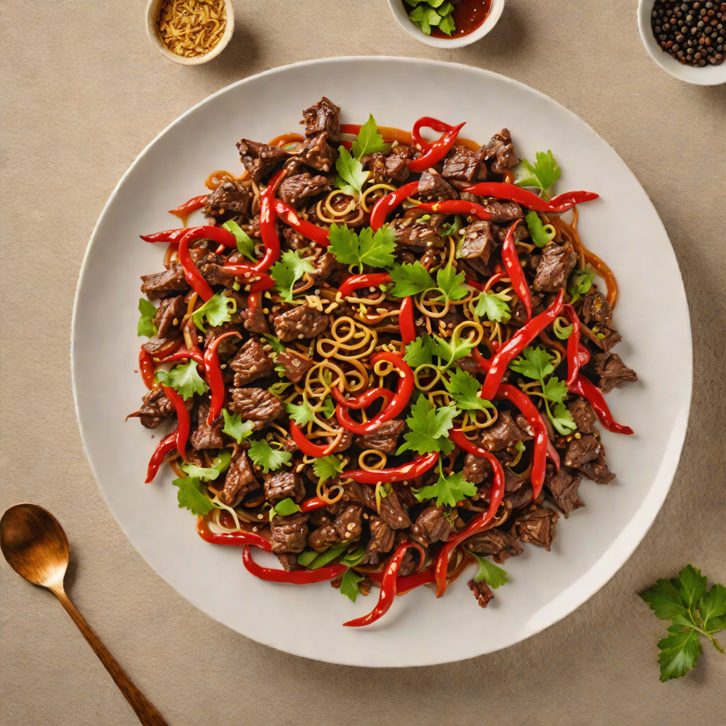 Stir-Fried Szechuan Pepper Beef with Dried Chilies