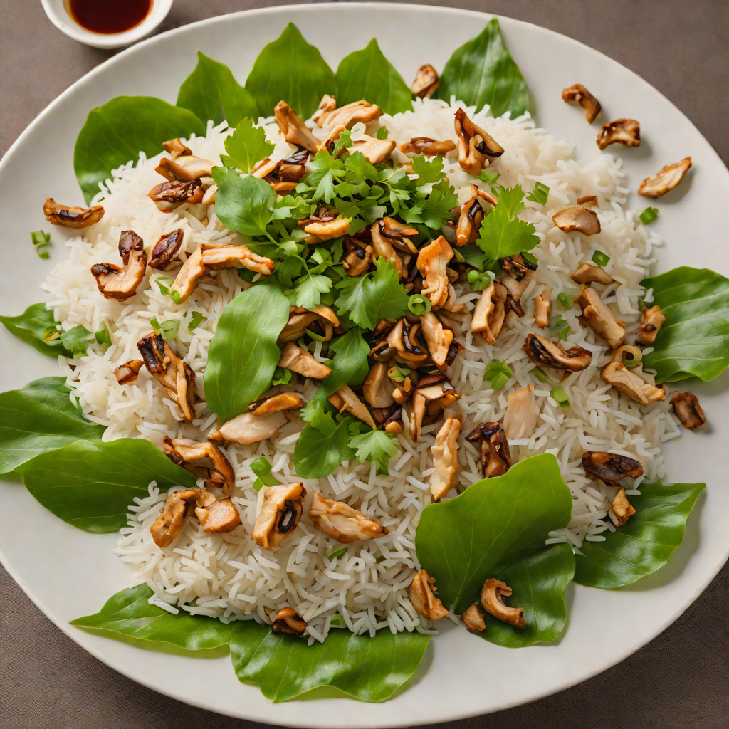 Hunan-Style Steamed Lotus Leaf Rice with Mushrooms and Chicken
