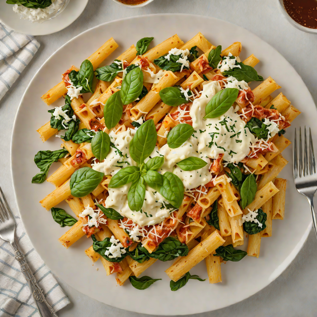 Half-and-Half Baked Ziti with Spinach and Ricotta