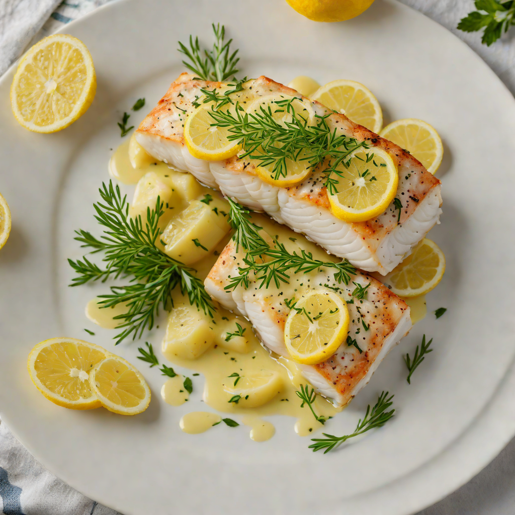 Baked Cod with Seacoast Herb Butter and Lemon