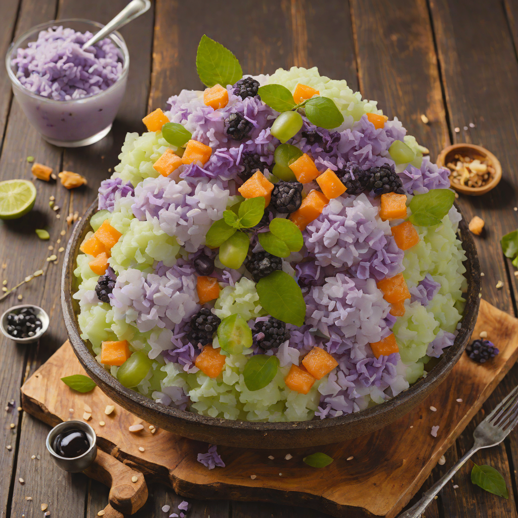 Halo-Halo Filipino Shaved Ice with Sweet Beans and Ube