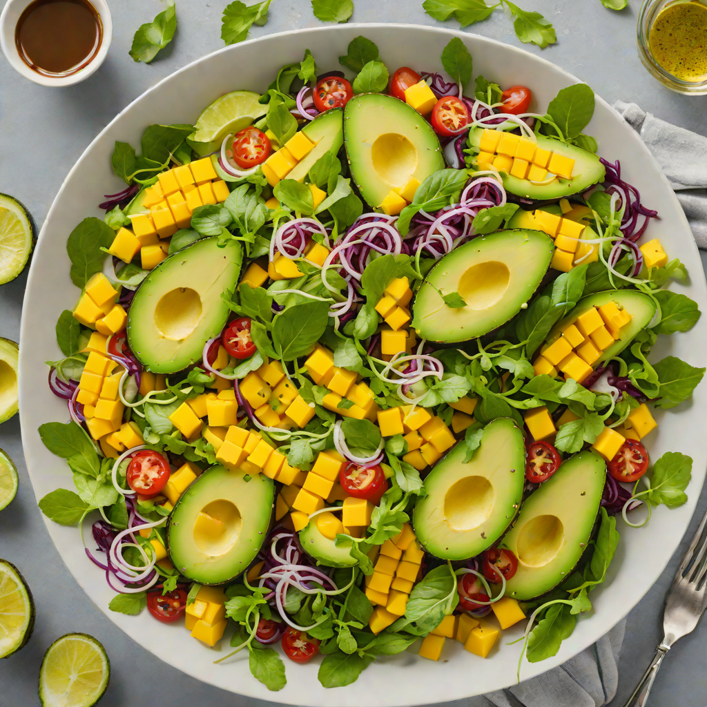 Chilled Avocado and Mango Summer Salad with Lime Dressing
