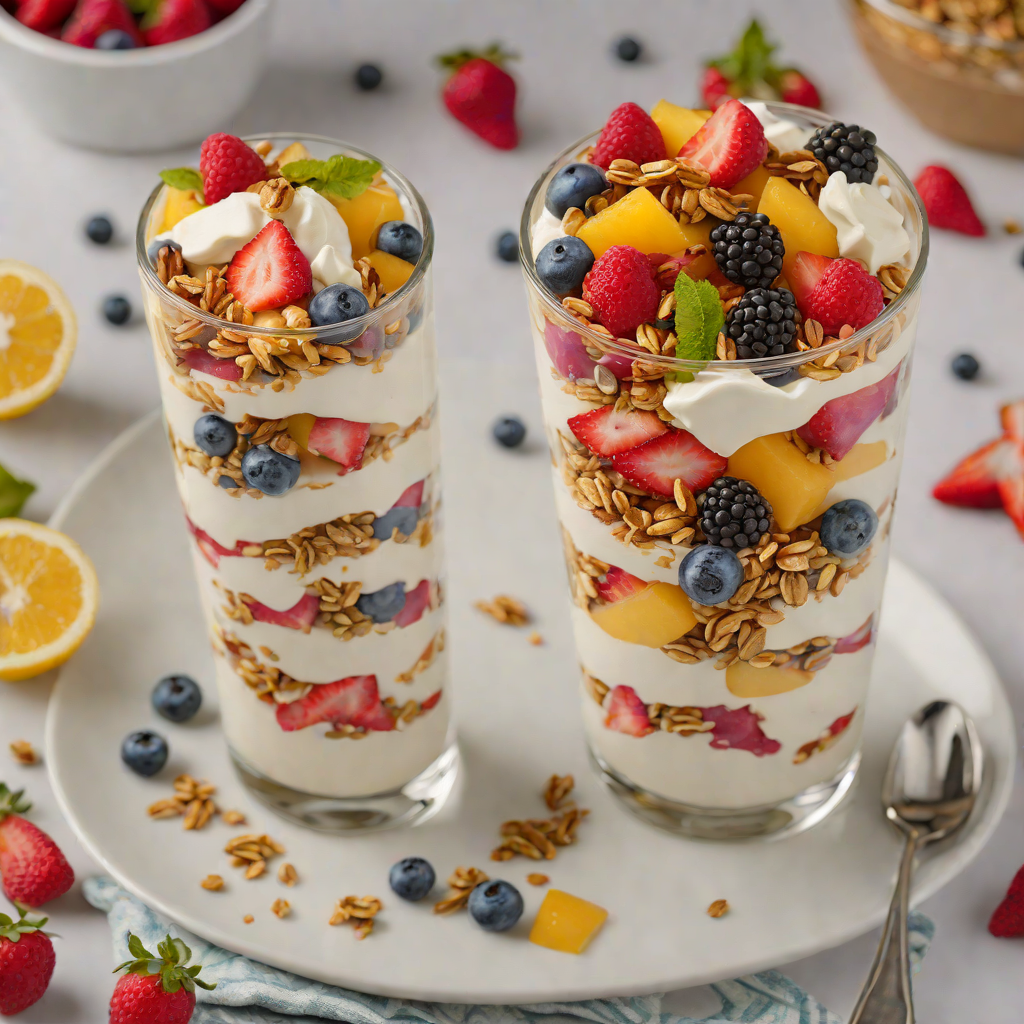 Fruit-Infused Yogurt Parfait with Honey and Granola
