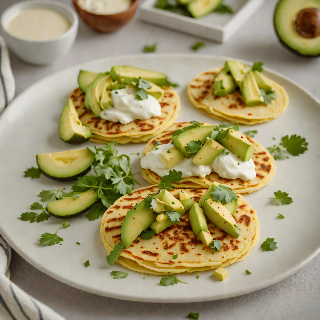 Corn Masa Arepas with Avocado and Queso Blanco