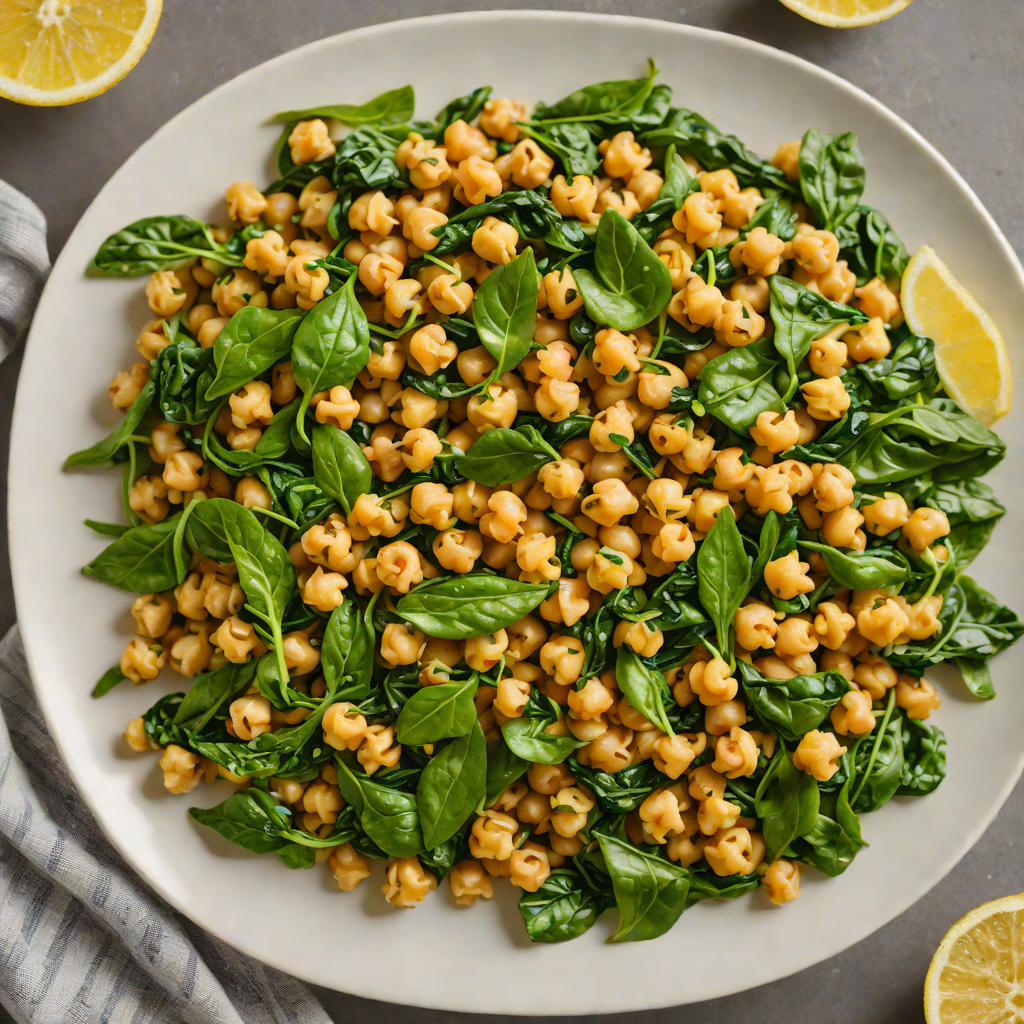 Sautéed Chickpeas and Spinach with Garlic and Lemon