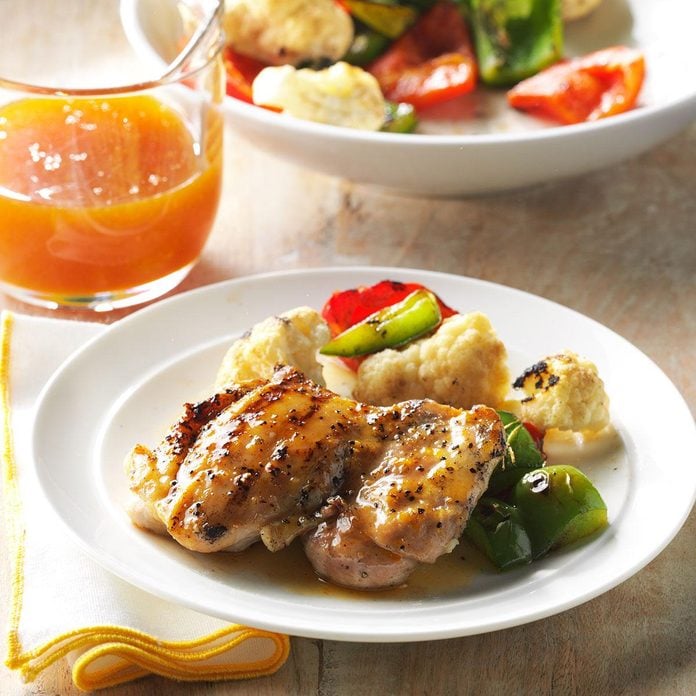 Aperol-Glazed Chicken Thighs with Orange Zest