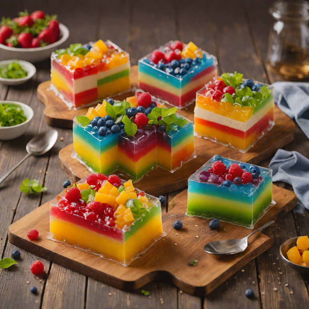 Rainbow Layered Jello