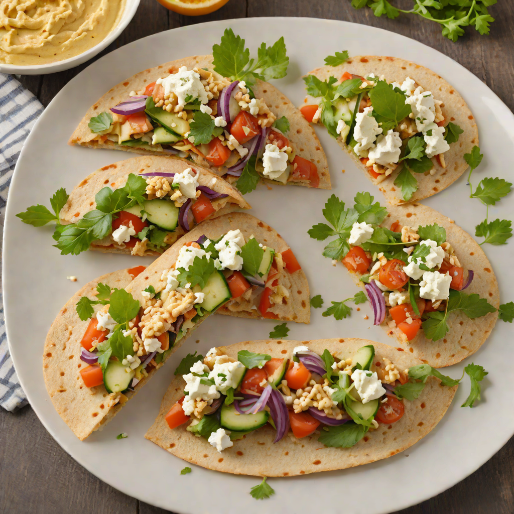 Vegetable-Stuffed Whole Wheat Pita with Hummus and Feta