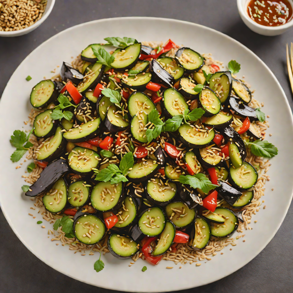 Eggplant and Zucchini Stir-Fry with Sesame and Ginger