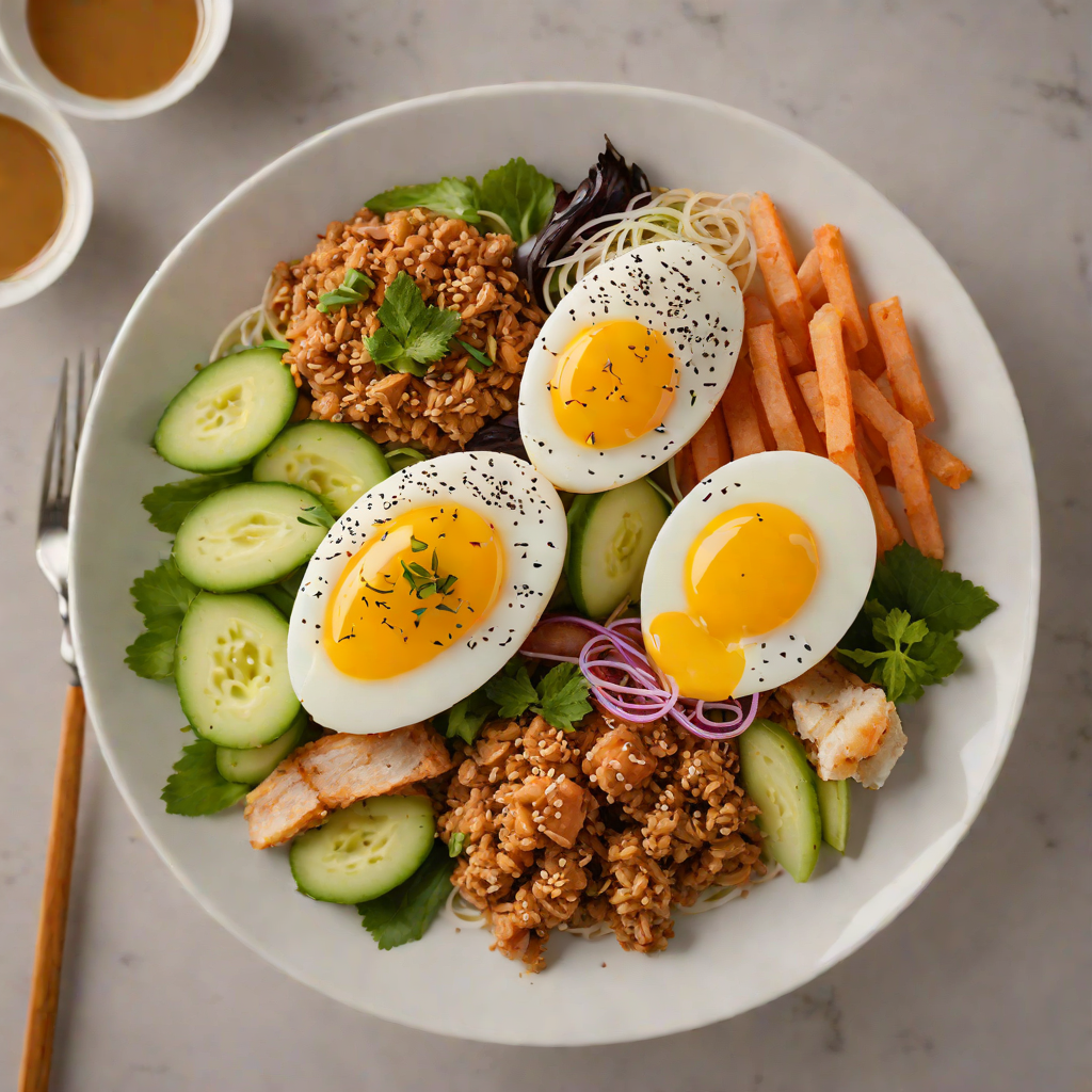 Soy-Glazed Hair School Bento Bowl with Soft-Boiled Egg