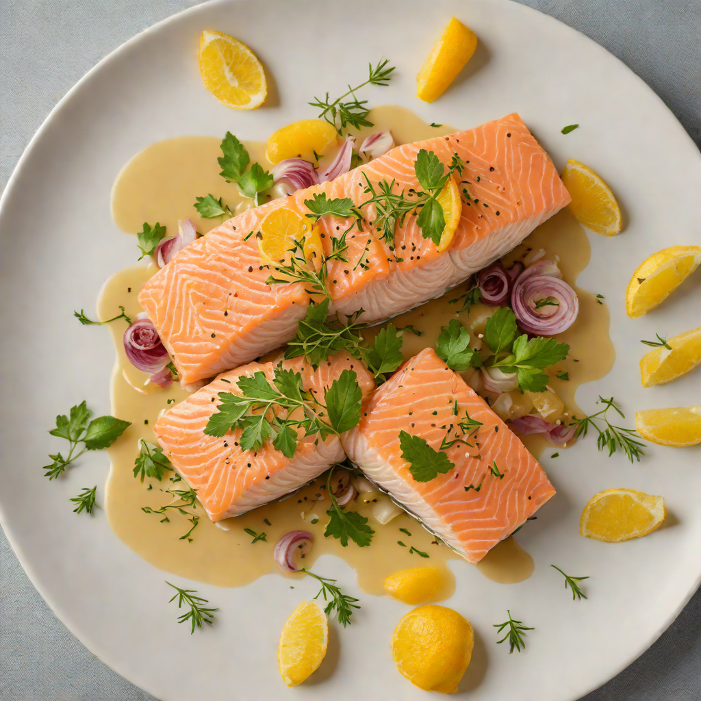 Citrus and Herb White Wine Poached Salmon
