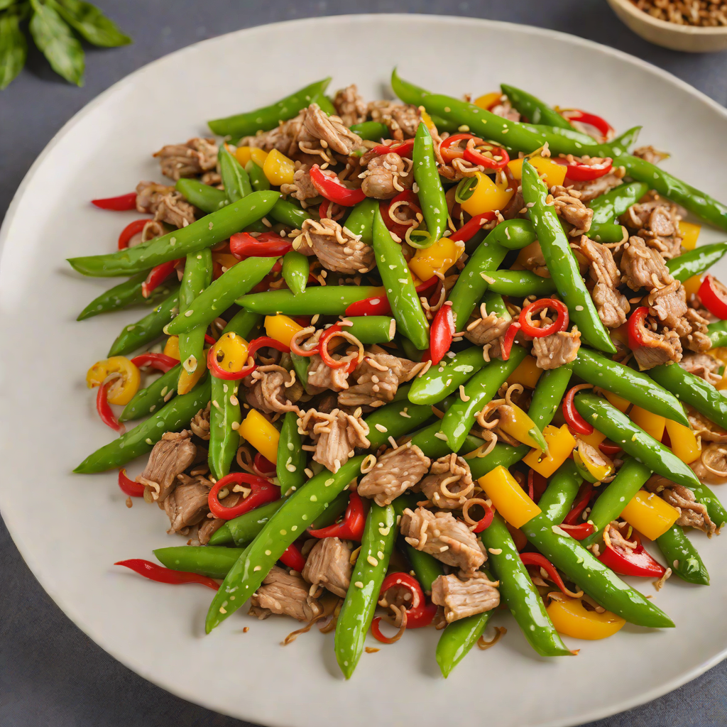 Stir-Fried Ginger Pork with Snap Peas and Bell Pepper
