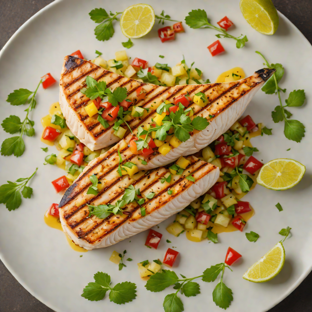 Citrus-Marinated Grilled Swordfish with Summer Herb Salsa