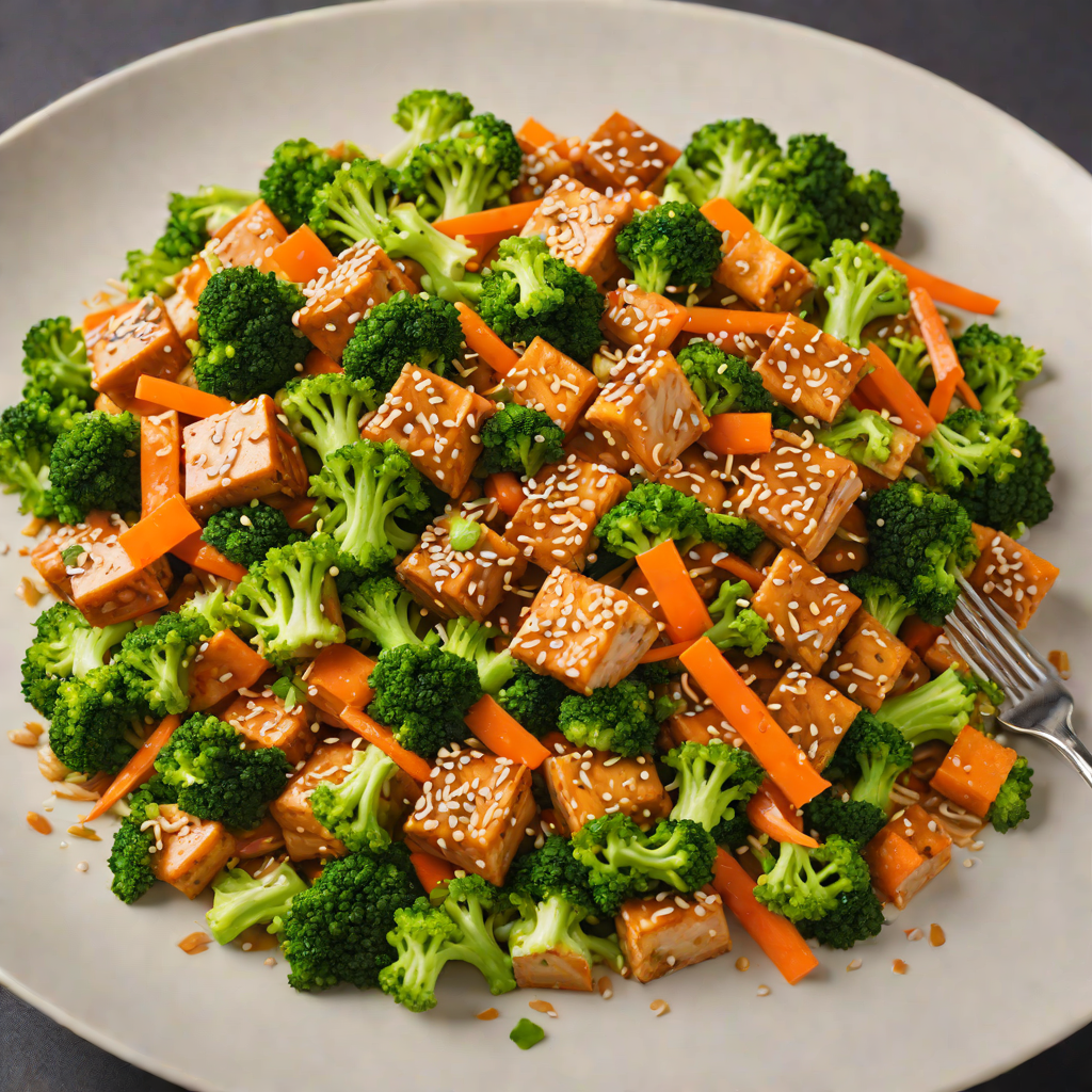 Sesame-Teriyaki Tofu Stir Fry with Broccoli and Carrots