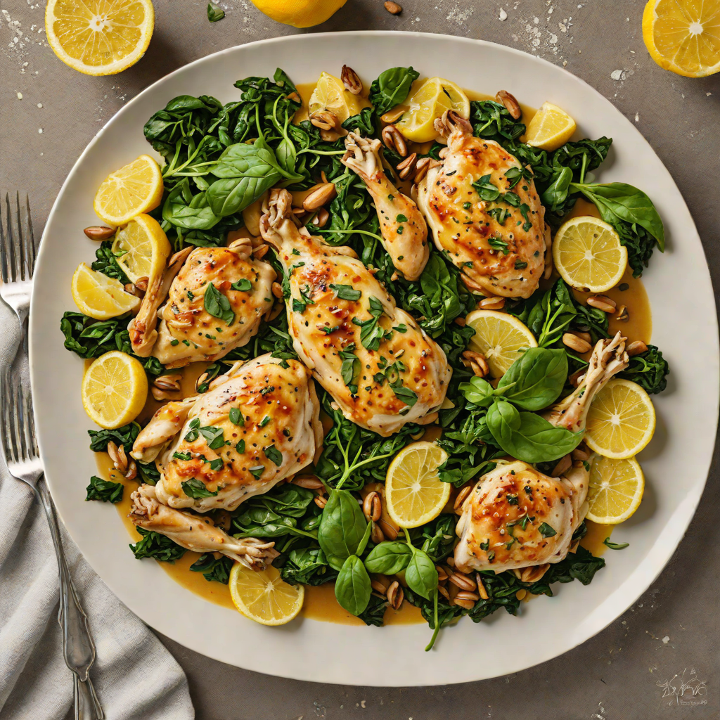 One-Pot Lemon Garlic Chicken with Wilted Spinach