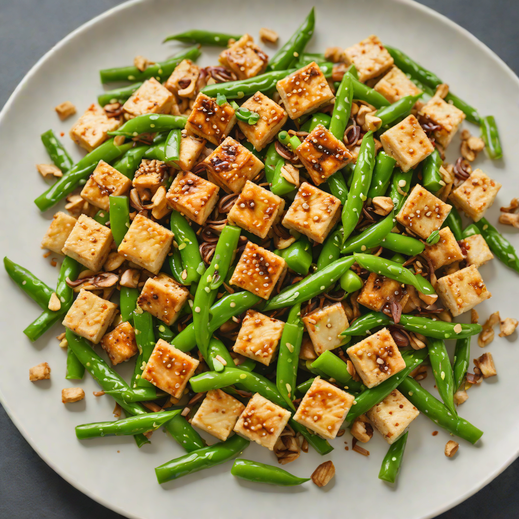 Sautéed Tofu Stir Fry with Ginger and Snap Peas