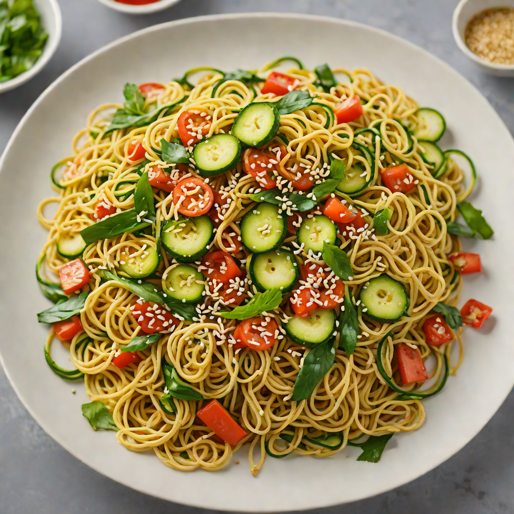 Zucchini Noodle Stir-Fry with Ginger-Sesame Sauce