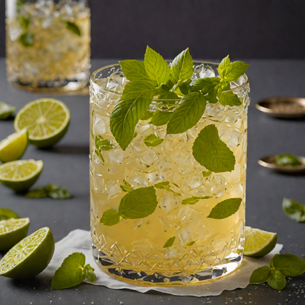 Ginger-Lime Iced Green Tea with Basil